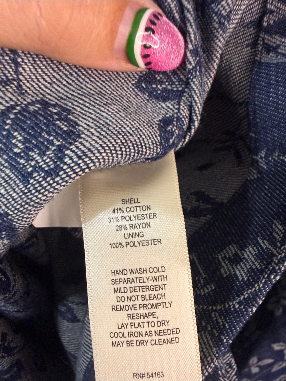 Eliza J -Navy and Light Blue Floral Jacquard Dress with sequin accents- Size 16 - Picture 11 of 11